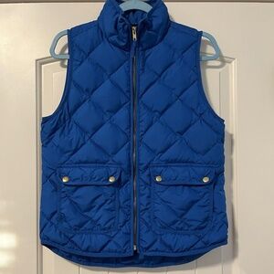 J. Crew Excursion Quilted‎ Down Vest in Aqua Blue Size S